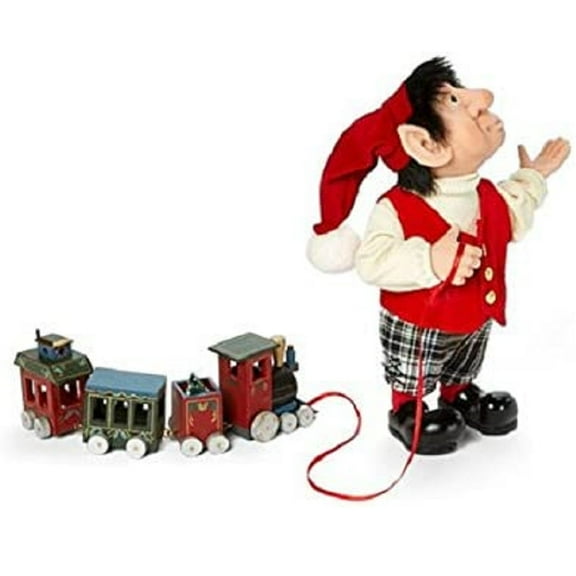 Zim's Moochie the Elf with a Toy Train Christmas Figurine