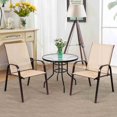 thumbnail image 1 of Costway 2PCS Patio Chairs Dining Chair Deck Yard W/Armrest Beige, 1 of 9