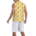 thumbnail image 2 of Naloa Yellow White Plaid Sunflower Basketball Jersey Reversible Men's Mesh Athletic Sports Shirts Training Practice S-4XLMedium, 2 of 6