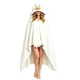 thumbnail image 3 of Cute Goose Wearable Fleece Blanket Hoodie Cape with Face Detail and Closures for Women Comfortable Wear at Home, 3 of 7