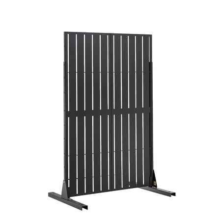 KFFKFF Metal Privacy Screen 44 W x 72 H Freestanding Modern Divider Panel Outdoor and Indoor Privacy Fence with Stable Base and Reinforced Design for Gardens Courtyards and More