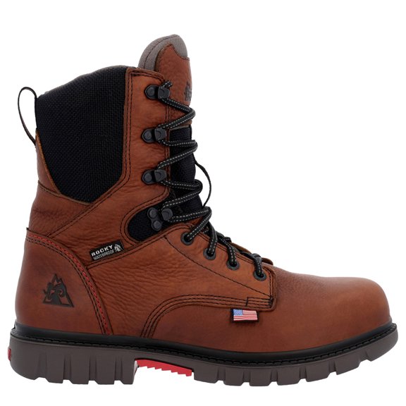 Rocky Mens Worksmart 8 Inch Lace Up Waterproof Composite Toe Work Safety Shoes Casual