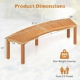 thumbnail image 3 of Costway 4 PCS Outdoor Curved Bench with Slatted Seat Solid Acacia Wood for Yard, 3 of 9