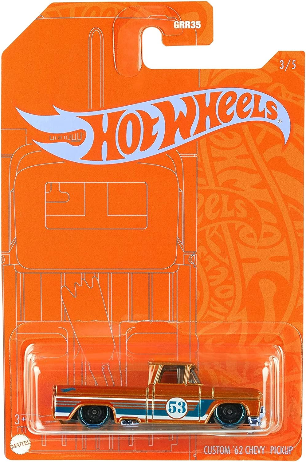 Hot Wheels 53th Anniversary Custom '62 Chevy Pickup Diecast Car