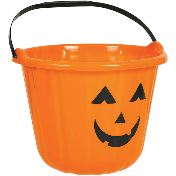 Plastic Orange Pumpkin Bucket (Each) - Walmart.com - Walmart.com
