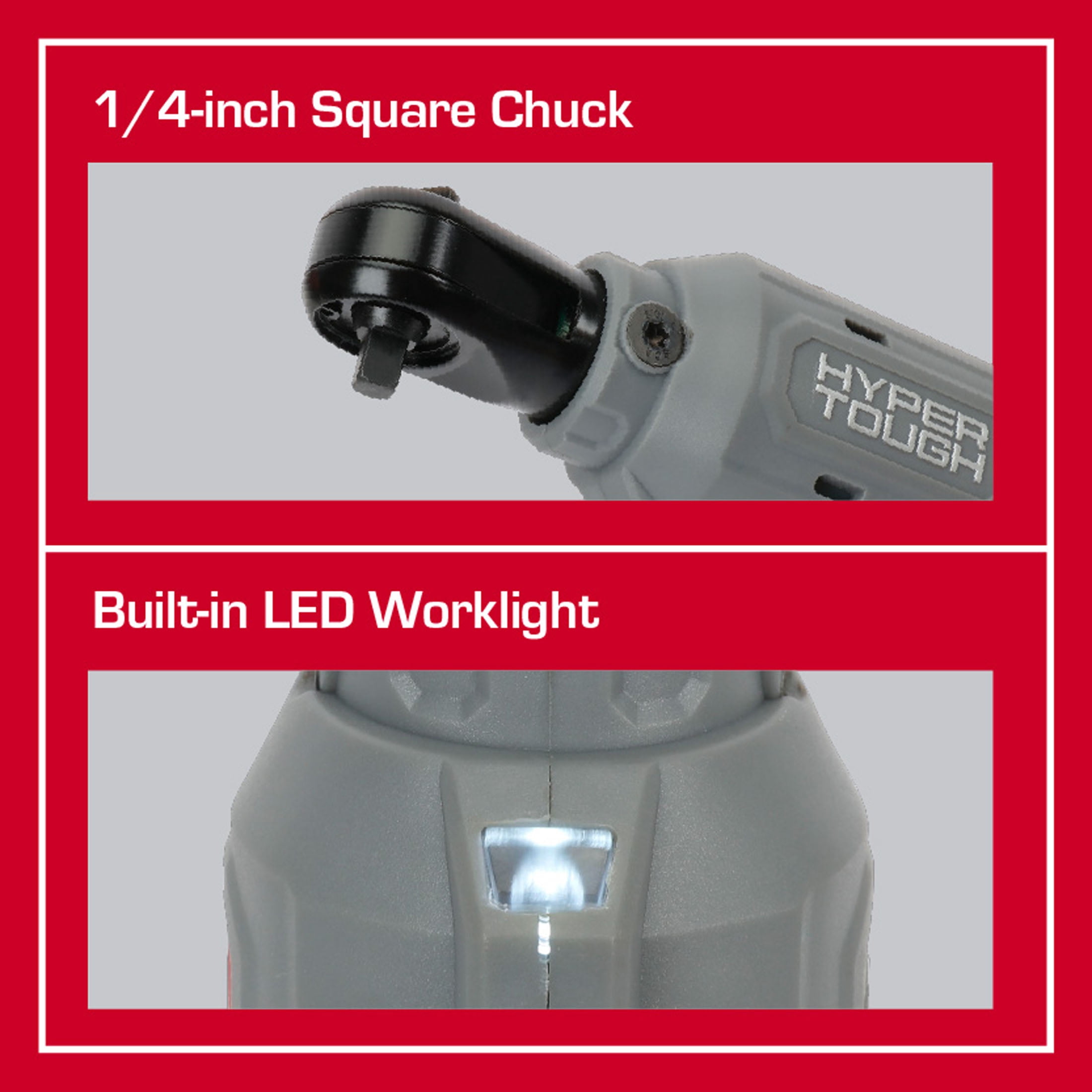 Hyper Tough 12V Brushless 1/4-inch Cordless Ratchet with 2.0Ah Battery
