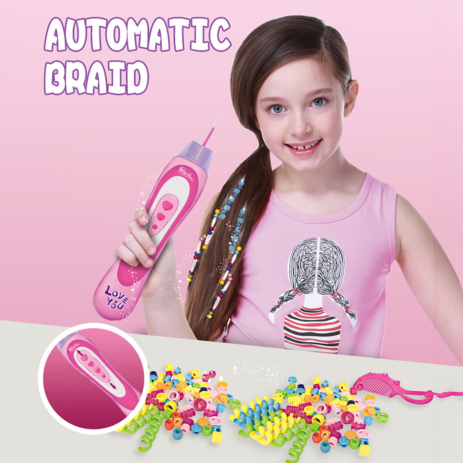 SUNNYPIG Beaded Hair Braiding Machine for 4 5 6 Year Old Girls Hair Beader  Jewellery Kits for 3-7 Year Old Girl Hair Accessories Kits Birthday Gift  for Kids Age 8 9 10 