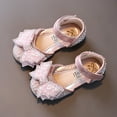 thumbnail image 6 of Otqutp Breathable Flower Girls Shoes Fashion Spring and Summer Children Dance Shoes Girls Dress Performance Princess Shoes Pearl Sequin Bow Hook Loop Breathable and Comfortable, 6 of 6