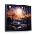 thumbnail image 2 of Designart "Dreamy River Mid Century wall art" Mid-century Floater Framed Canvas Print, 2 of 7
