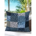thumbnail image 5 of 1 Pack Outdoor Pillows Waterproof, Animals Print Plaid Indoor/Outdoor Throw Pillows with Inserts, Blue Checkered Leopard Textured Decorative Pillow for Patio Furniture Chairs Couch, 5 of 8