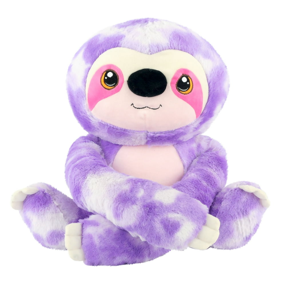 Holiday Time Sitting Sloth Plush Toy, Purple