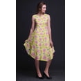 thumbnail image 3 of Bimba Robe d'Été Sans Manches à Col Rond pour Femmes, Imprimé Floral Oeillet Jaune et Marguerite, Tenue Décontractée - Grand, 3 of 6