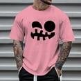 thumbnail image 2 of VBARHMQRT Volleyball Shirt Men's Print Theme T Shirt Printed Solid Color Short Sleeve Top Pink, 2 of 4