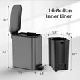 thumbnail image 6 of Cesun 1.6 Gallon Small Bathroom Trash Can, Stainless Steel Garbage Bin with Lid, Gray, 6 of 7