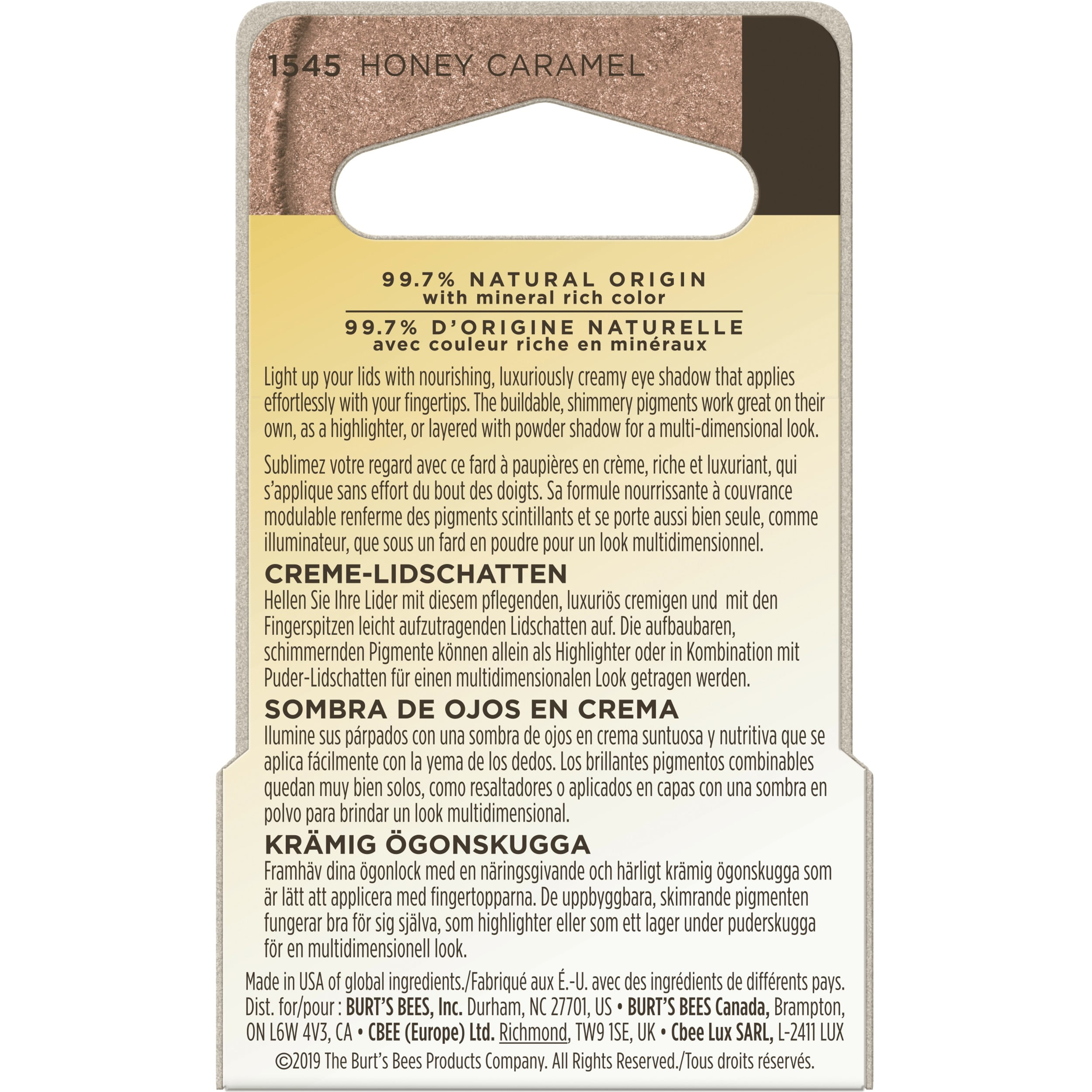 Burt's Bees Color Nurture Cream Eye Shadow, Honey Caramel  0.25 Ounce