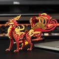 thumbnail image 3 of 3D Metal Puzzle Mythical Beasts Model Kit, 85PCS 3D Assembly Mechanical Nine-Tailed Fox Building Kit, Unique Desk Creative Art Decorations Gift for Adults, 3 of 3