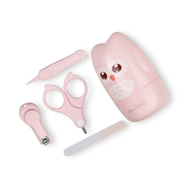 Gloval Baby Nail Care Kit, Pink Manicure Set with Nail Clipper