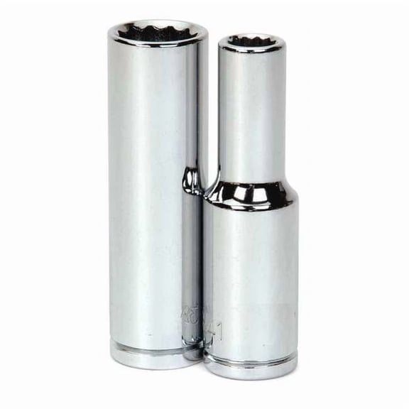 1/2" Drive Impact Socket High Polished Chrome, Deep 1/2"D,12Pt,25mm