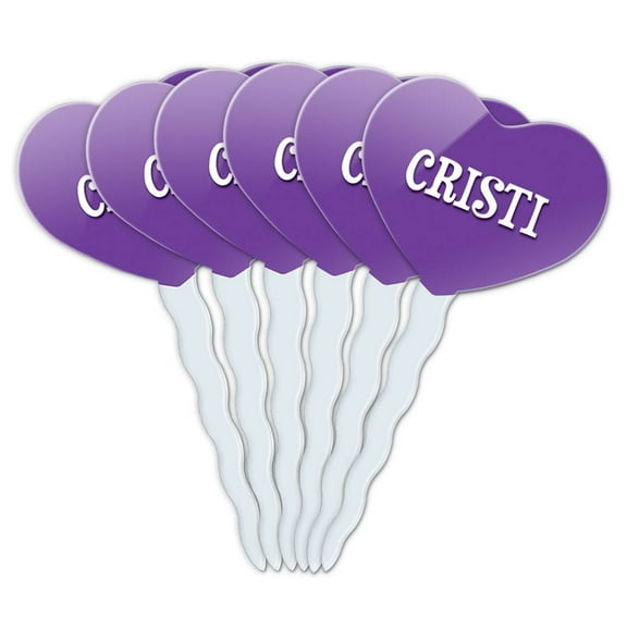 Cristi Heart Love Cupcake Picks Toppers - Set of 6