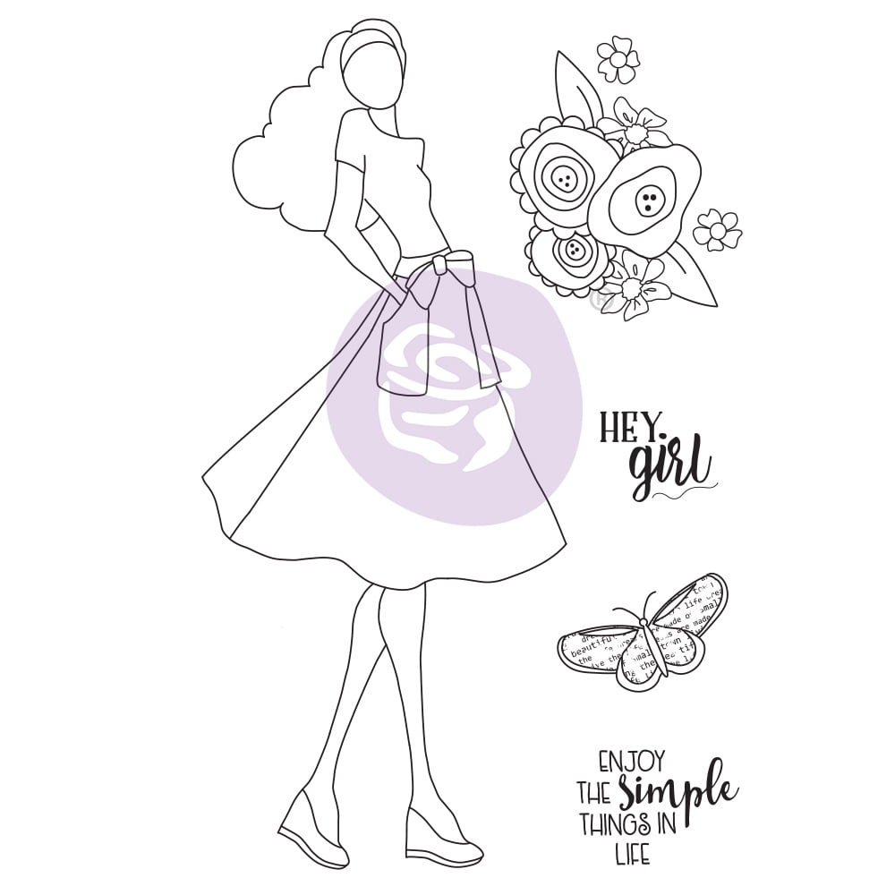 Prima Marketing Julie Nutting Mixed Media Cling Rubber Stamp-Phoebe