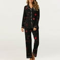 thumbnail image 3 of Iyufng Womens Pajama Sets Long Sleeve,Valentine's Day Pajama Sets for Women Plus Size Sleepwear,Womens Plus Loungewear with Pockets V-Neck Valentines Love Heart Pjs S-XXXL, 3 of 7
