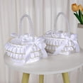 thumbnail image 4 of LICEWO Chic White Ribbon Fabric Wedding Basket For Petal Scattering Ceremonial Use, 4 of 20