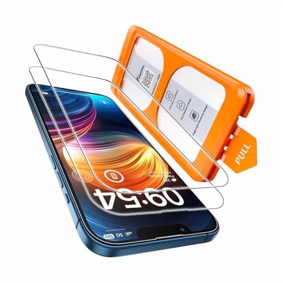1997 for iPhone 16e Screen Protector/iPhone 13 Screen Protector 9H Hardness Military Grade Shatterproof HD Tempered Glass Full Coverage Easy Installation Case Friendly 2 Pack