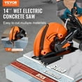 thumbnail image 3 of 14" Electric Concrete Saw with Diamond Blade, 3200W Wet/Dry Cutting for Stone, Brick, Porcelain, Includes Water Pump & 5" Depth Capacity – Heavy Duty Disk Saw Cutter, 3 of 10