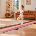 thumbnail image 4 of Costway Viga de gimnasia plegable de 2,4 m con base antideslizante, marco de madera de pino y asa de transporte, color rosa, 4 of 5