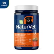NaturVet Senior Dog Daily Care All-In-One Supplements, 8-In-1 Support, Hickory Smoked Bacon Flavor, 60 Count