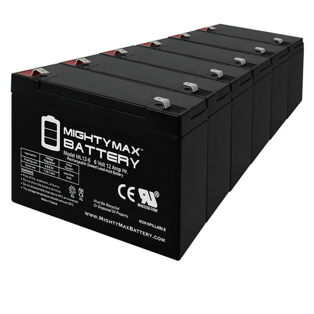 6V 12AH F2 Remplacement Battery pour les Meilleures Technologies LI1800 - Pack de 6