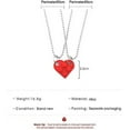 thumbnail image 6 of Heart Shaped Brick Necklace for Couples Friends Besties, 2 Pcs Heart Shaped Brick Pendant Necklace for Women Men Memorial Jewelry, 6 of 8