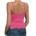thumbnail image 6 of Zulora Women's V-Neck Sleeveless Crop Cami Top Lace Trim Spaghetti Strap Slim Fit Summer Essential, 6 of 6