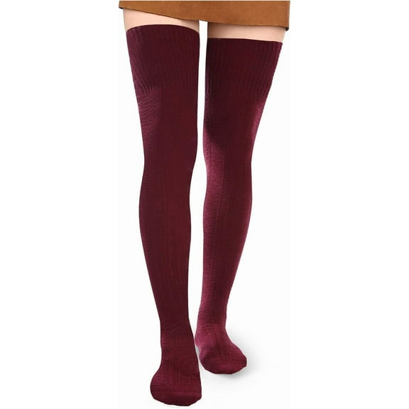 CAILDANL Women Thigh High Socks Extra Long Cotton Knit Warm Thick Tall Long Boot Stockings Leg Warmers