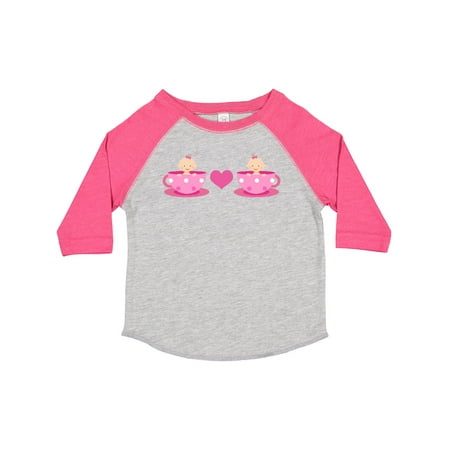 

Inktastic Tea Cup Twin Girls Gift Toddler Toddler Girl T-Shirt