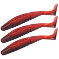 thumbnail image 3 of AR50 3 uds doble Color T cola 120mm 10,5g gusano suave cebo Artificial señuelos aparejos de pesca, 3 of 5