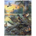 thumbnail image 1 of HommomH Mallard Ducks Manta de 40 x 50 pulgadas, diseño de animales salvajes del lago, suave y esponjosa manta de forro polar para sofá cama, 1 of 5