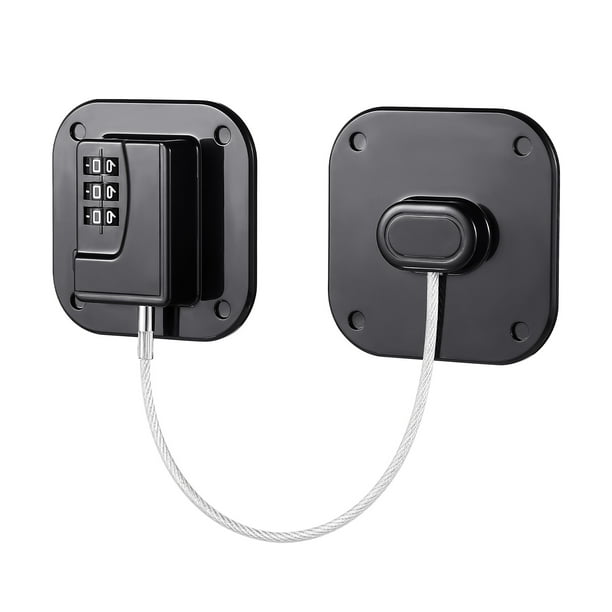 FESTFENDS Código Seguro Para Refrigerador Y Cajones Lock Negro Adhesivo Para Uso Seguro En El Hogar