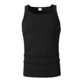 thumbnail image 3 of Men's Square Neck Ribbed Slim Fit Sports Tank Top Black S, 3 of 10