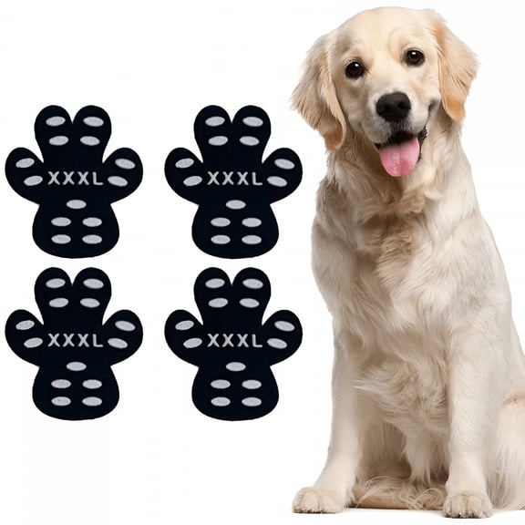 TELOLY 4Pcs Pet Dog Paw Protector Traction Pads Waterproof Breathable Non-Slip Wear-Resistant Shoes Booties Socks