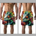 thumbnail image 3 of luoweisi Men's Beach Shorts Quick Dry Swim Trunks with Mesh Lining Chameleon S, 3 of 5