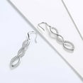 thumbnail image 7 of 925 Sterling Silver Women Earrings Twist Infinity Long Dangle Earrings Drop Hanging Hook Jewelry Mother Wife Christmas Valentine's Day Gift for Her, 7 of 7