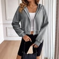 thumbnail image 2 of Zip up Hoodie for Women Trendy Casual Long-sleeved Raglan Jacket Solid Color Fall Fashion Clothes Cute Y2k Tops, 2 of 9