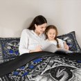 thumbnail image 4 of Erosebridal Vintage Dragon Full Size Comforter Sets, Bohemian Aztec Mandala Bedding Sets, Black Gray Blue, Black Reversible 3-Piece, 1 Comforter and 2 Pillowcases, 4 of 6