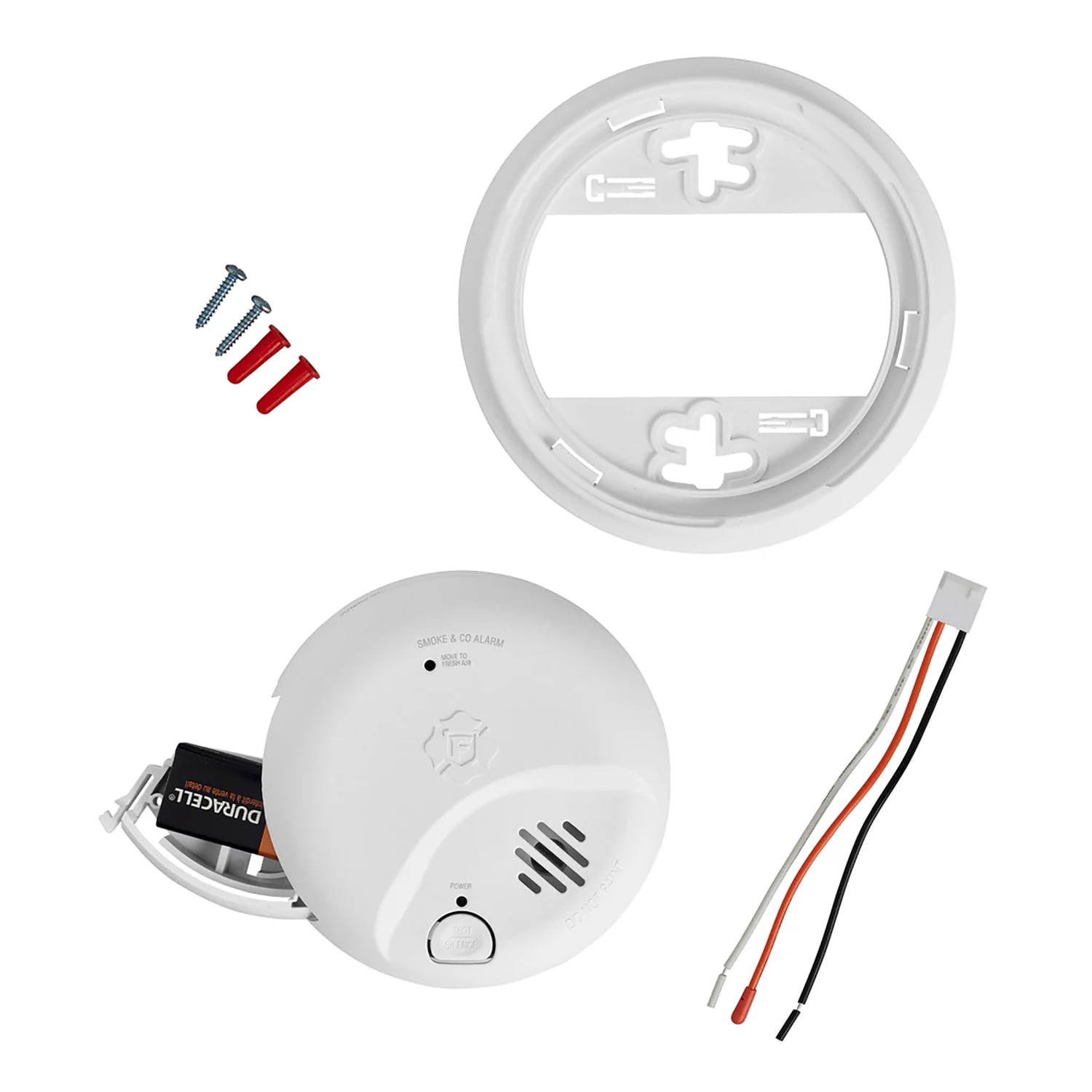 First Alert SMICO100-AC Interconnect Hardwire 2-in-1 Smoke and CO Alarm with Battery Backup, Ionization