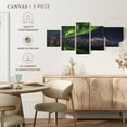 thumbnail image 4 of Elephant Stock Northern Lights Reflection Wall Art - Horizontal Multi Panel Canvas - 5 Pieceliving Room Wall Decor - Photography Nature Multi Panel - Gray And Blue Decor - 36" x 15", 4 of 4