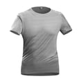 thumbnail image 4 of Men's Solid Color Geometric Jacquard Short Sleeve Round Neck Athletic T-Shirt, Quick-Dry Sporty Top for Training, Running, Gym Workouts and Outdoor Activities Gray b XXL, 4 of 5