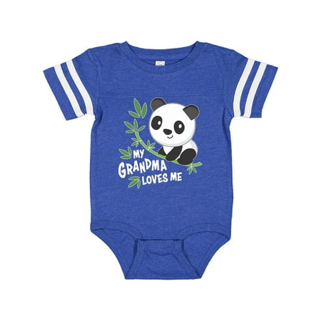 

Inktastic My Grandma Loves Me- cute panda Gift Baby Boy or Baby Girl Bodysuit