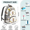 thumbnail image 5 of Highland Cow and Sunflower Print Backpack for School, Cute School Bag with Adjustable Shoulder Straps and Padded Back, 16.9"x12.6"x5.9", 5 of 5