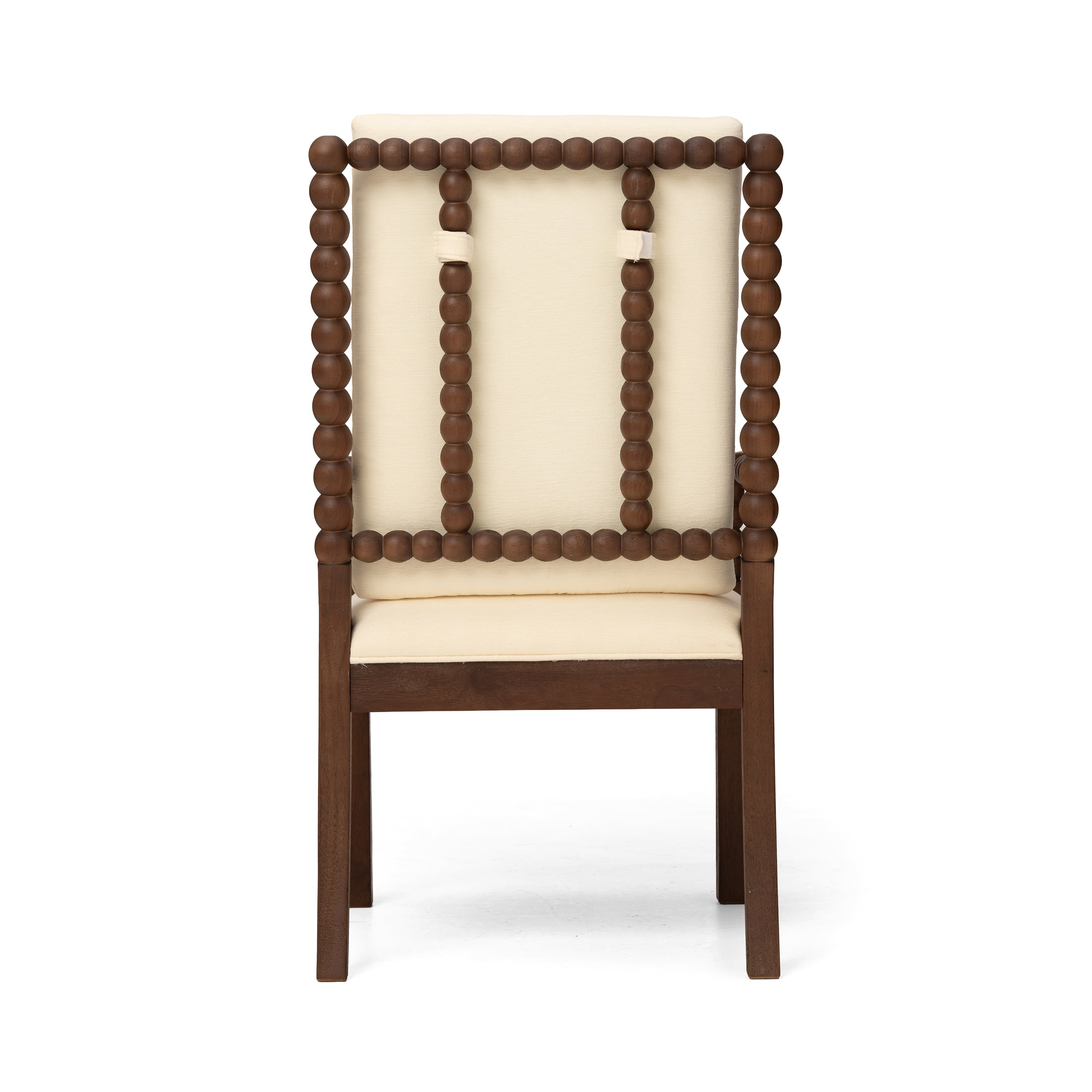 Garitin Dining Chair Set of 2 and Rubber Wood Side Chairs, Fabric Upholstered Seating with Ergonomic Backrest for Kitchen and Dining Room, Walnut